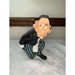 Vintage "James the Butler" wine bottle holder resin barware decor